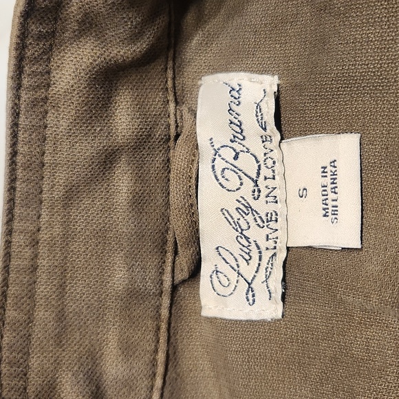 Lucky Brand Hunter Green Denim-like Blazer Small Military Jacket GUC - Picture 3 of 13